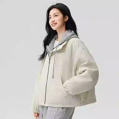 鸭鸭 假两件连帽冬季休闲百搭羽绒服 女款