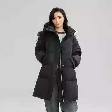 鸭鸭 冬季 中长款连帽韩版时尚百搭加厚保暖羽绒服 女款