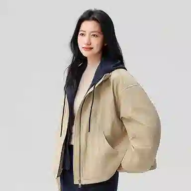 鸭鸭 假两件连帽冬季休闲百搭羽绒服 女款