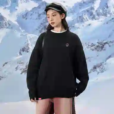 帕丁顿熊 基础款可拆卸小熊胸针纯色休闲百搭打底宽松保暖加绒加厚针织衫 男女同款