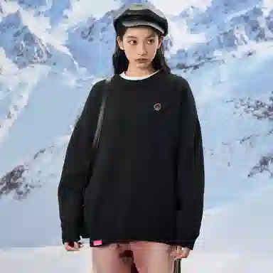 帕丁顿熊 基础款可拆卸小熊胸针纯色休闲百搭打底宽松保暖加绒加厚针织衫 男女同款