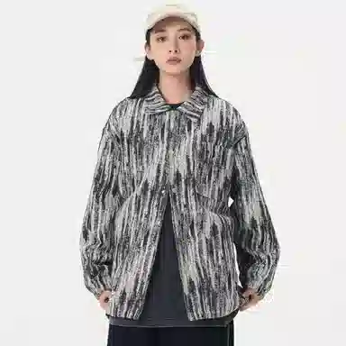 帕丁顿熊 多巴胺扎染小香风复古休闲宽松夹克外套 男女同款