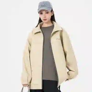 帕丁顿熊 花体字母印花美拉德复古做旧皮衣美式高街铆钉拼接休闲机车防风宽松夹克外套 男女同款