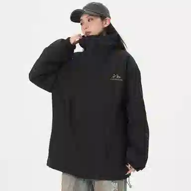 帕丁顿熊 复古高街废土机能风连帽三合一可拆卸内胆防风冲锋夹克外套 男女同款