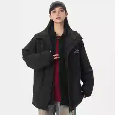 帕丁顿熊 复古高街废土机能风连帽三合一可拆卸内胆防风冲锋夹克外套 男女同款