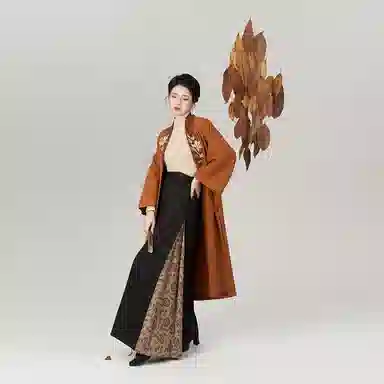 澄悦织造司原创宋制汉服刺绣长褙子曲领套头打底衫改良松紧腰宋裤