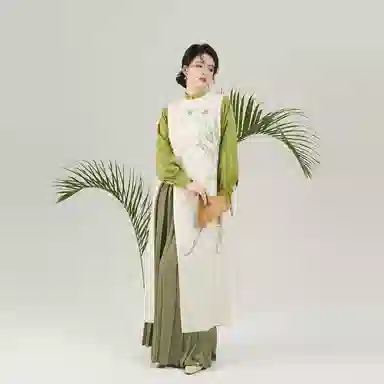 念棠织造司原创新中式改良旗袍高开叉显高显瘦套装百褶裙半身长裙