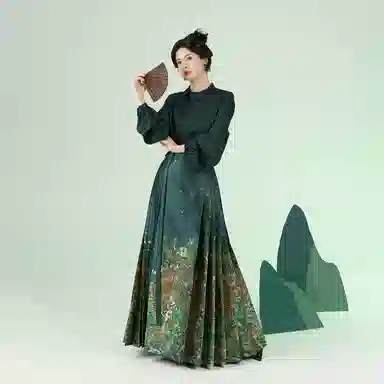 织造司 苍梧针织毛衣长干寺外披织金马面裙神秘高贵 女款