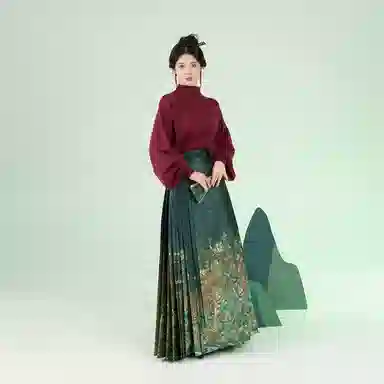 织造司 苍梧针织毛衣长干寺外披织金马面裙神秘高贵 女款