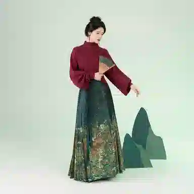 织造司 苍梧针织毛衣长干寺外披织金马面裙神秘高贵 女款