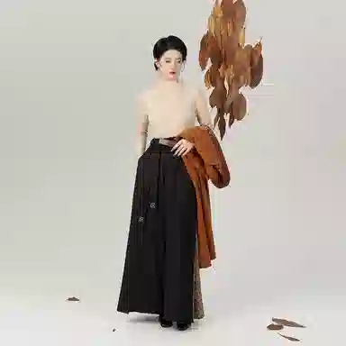 澄悦织造司原创宋制汉服刺绣长褙子曲领套头打底衫改良松紧腰宋裤