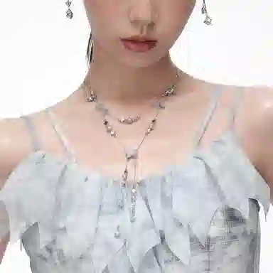 SUMIYAKI Mint Butterfly Beaded Necklace Copper