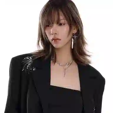 SUMIYAKI Metal Rose Cross Earrings