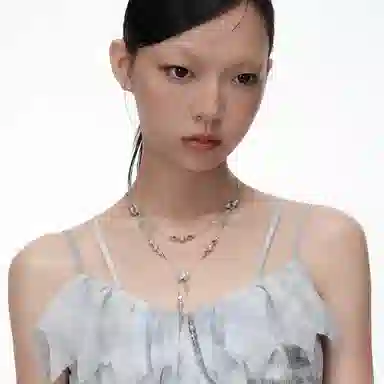 SUMIYAKI Mint Butterfly Beaded Necklace Copper