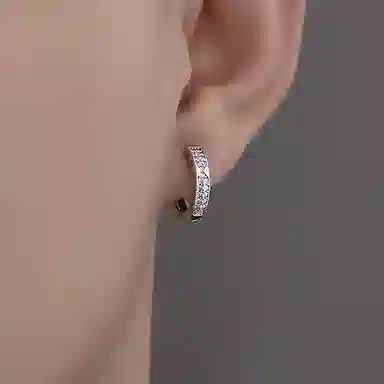 Xuanman Diamond Hoop Earrings S999 Silver