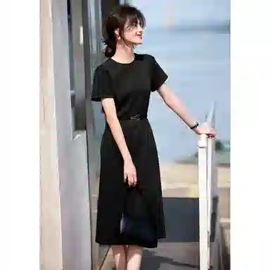 潞优野 时尚舒适百搭短袖连衣裙 女款