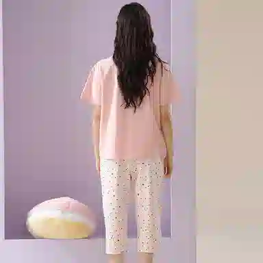 潞优野 凉感带胸垫休闲舒适睡衣套装 女款 粉色