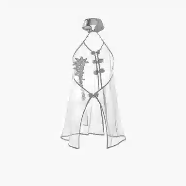 潞优野 性感绣花网纱惑复古无袖睡裙 女款