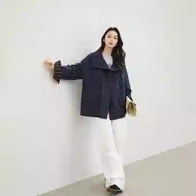 潞优野 时髦宽松小个子外套风衣 女款