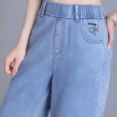 潞优野 时尚百搭宽松牛仔裤 女款