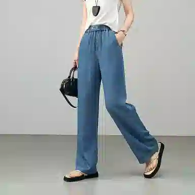 潞优野 舒适薄款阔腿天丝牛仔裤 女款