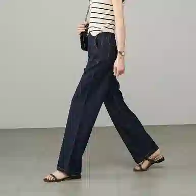 潞优野 舒适薄款阔腿天丝牛仔裤 女款