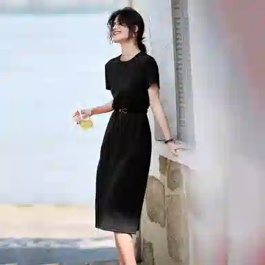 潞优野 时尚舒适百搭短袖连衣裙 女款