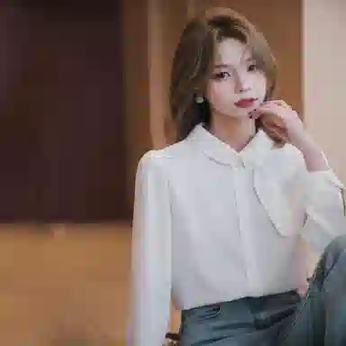 潞优野 纯色休闲百搭长袖衬衫 女款 白色