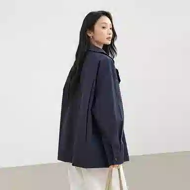 潞优野 时髦宽松小个子外套风衣 女款