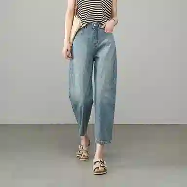 潞优野 宽松薄款百搭九分哈伦牛仔裤 女款