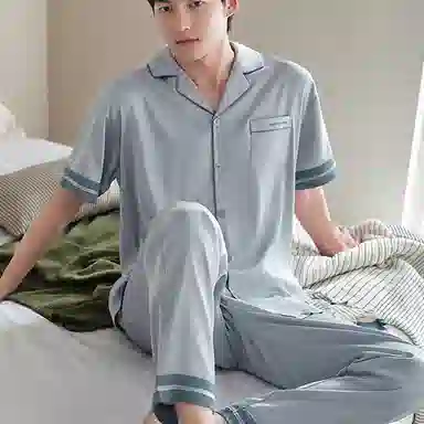 潞优野 短袖长裤高端家居服睡衣套装 男款