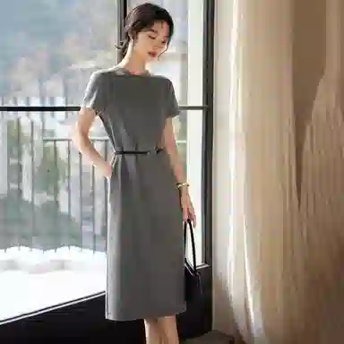 潞优野 时尚舒适百搭短袖连衣裙 女款