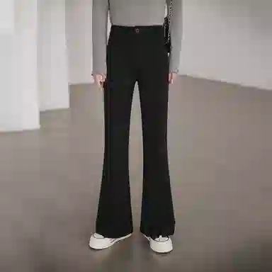 潞优野 韩系微喇高腰休闲裤 女款 黑色