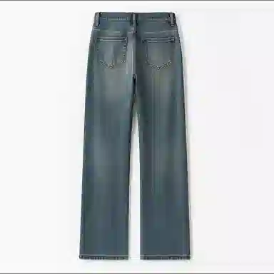 潞优野 小个子宽松高腰直筒裤子牛仔裤 女款 蓝色