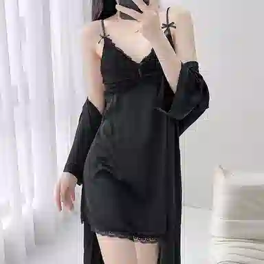 潞优野 带胸垫纯欲风舒适亲肤睡衣套装 女款