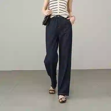 潞优野 舒适薄款阔腿天丝牛仔裤 女款