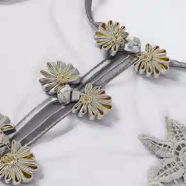 潞优野 性感绣花网纱惑复古无袖睡裙 女款