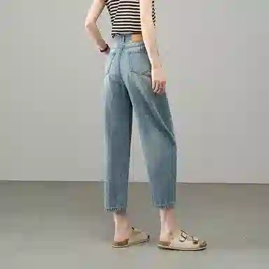 潞优野 宽松薄款百搭九分哈伦牛仔裤 女款