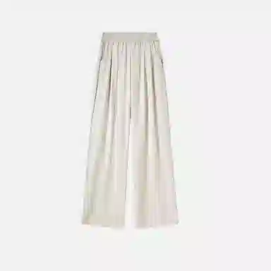 潞优野 松紧腰及地长裤高腰宽松休闲裤 女款