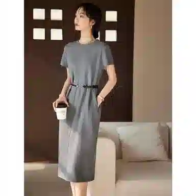 潞优野 时尚舒适百搭短袖连衣裙 女款