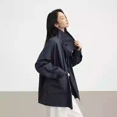 潞优野 时髦宽松小个子外套风衣 女款