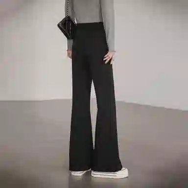 潞优野 韩系微喇高腰休闲裤 女款 黑色