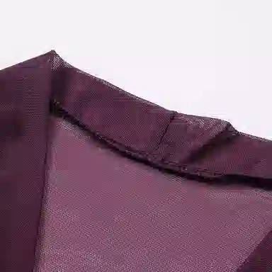 潞优野 性感纯色网纱家居服睡衣套装 女款