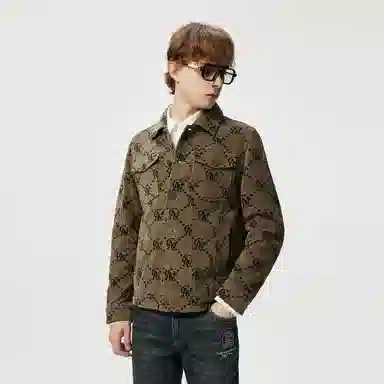 C'N'C Logo Print Collar Jacket Brown Floral