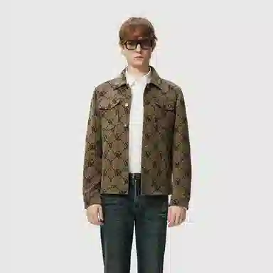 C'N'C Logo Print Collar Jacket Brown Floral