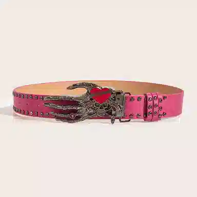 JKEM Y2K Skull Heart Belt