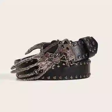 JKEM Y2K Skull Heart Belt