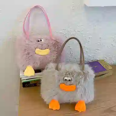 布依诺 搞怪丑萌香肠嘴可爱小众 毛绒拼涤纶 斜挎包单肩包手提包 常规 女款 多色