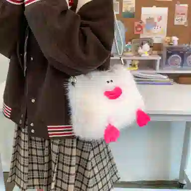 布依诺 搞怪丑萌香肠嘴可爱小众 毛绒拼涤纶 斜挎包单肩包手提包 常规 女款 多色