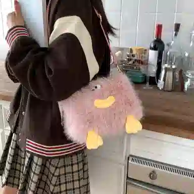 布依诺 搞怪丑萌香肠嘴可爱小众 毛绒拼涤纶 斜挎包单肩包手提包 常规 女款 多色